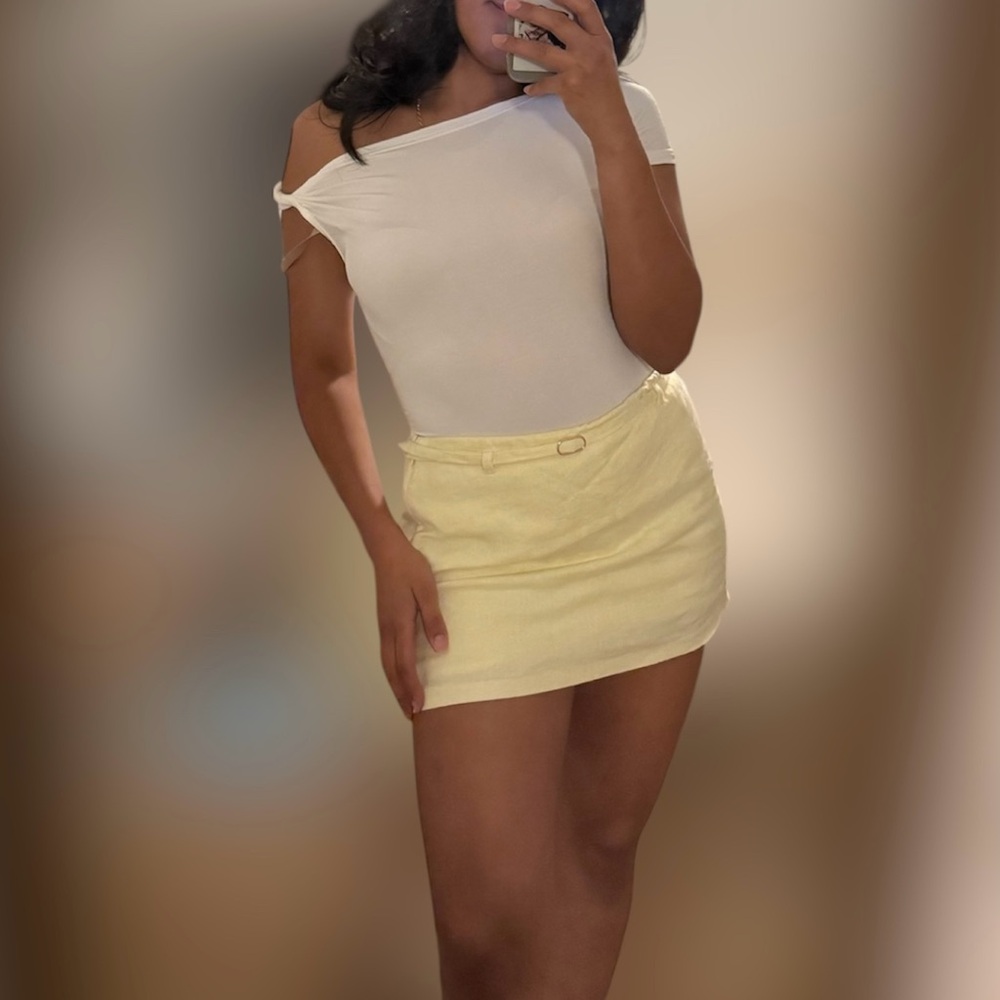 Abercrombie and fitch yellow linen skort - Picture 2 of 16